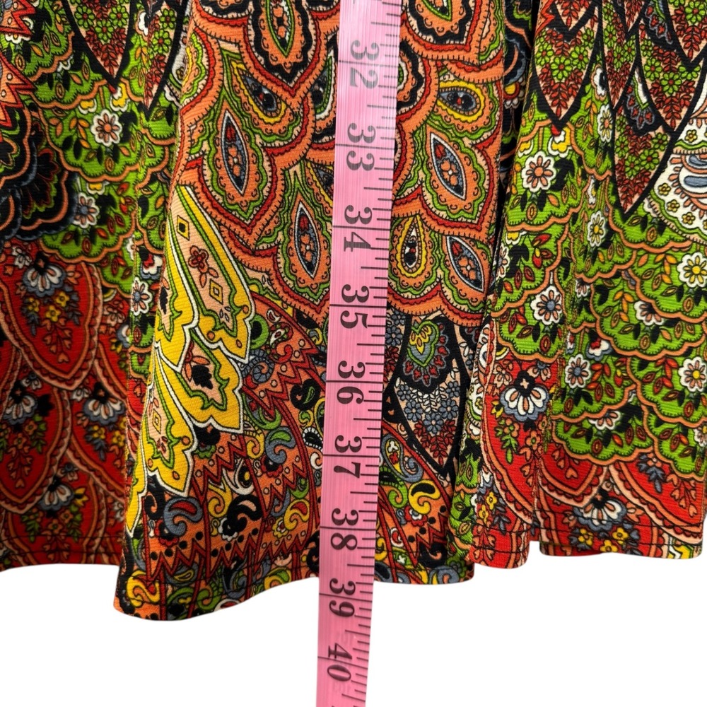 Joseph Ribkoff Dress Women 8 Paisley Peacock Print V Neck MIDI Multicolor - Picture 14 of 14